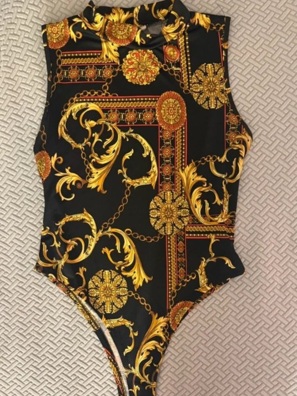 Baroque Print Bodysuit–Women’s XL